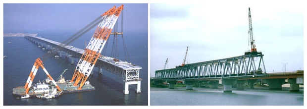 トラス橋の架設工事例